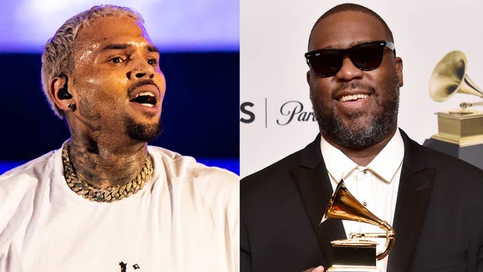 Split image of Chris Brown and Robert Glasper