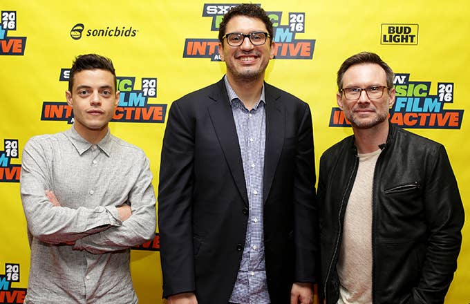 Rami Malek, Christian Slater, and Sam Esmail