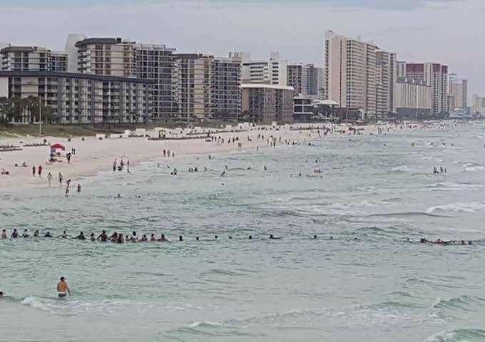 80 Person Human Chain on Panama City Beach