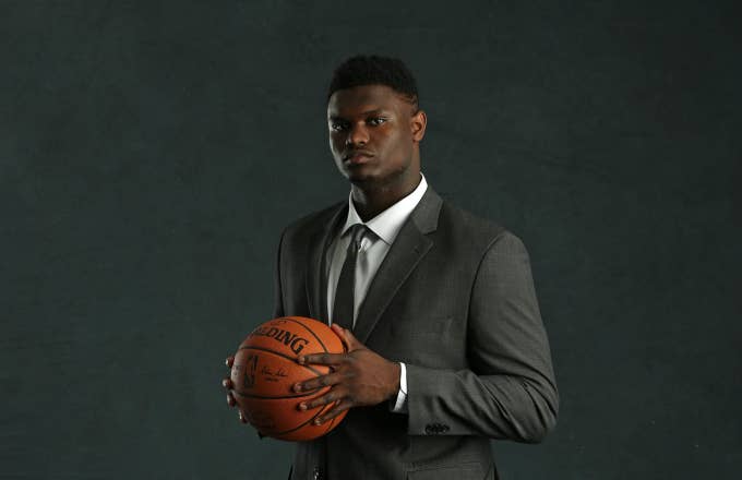NBA Draft Prospect, Zion Williamson poses for a portrait at the 2019 NBA Draft Lottery
