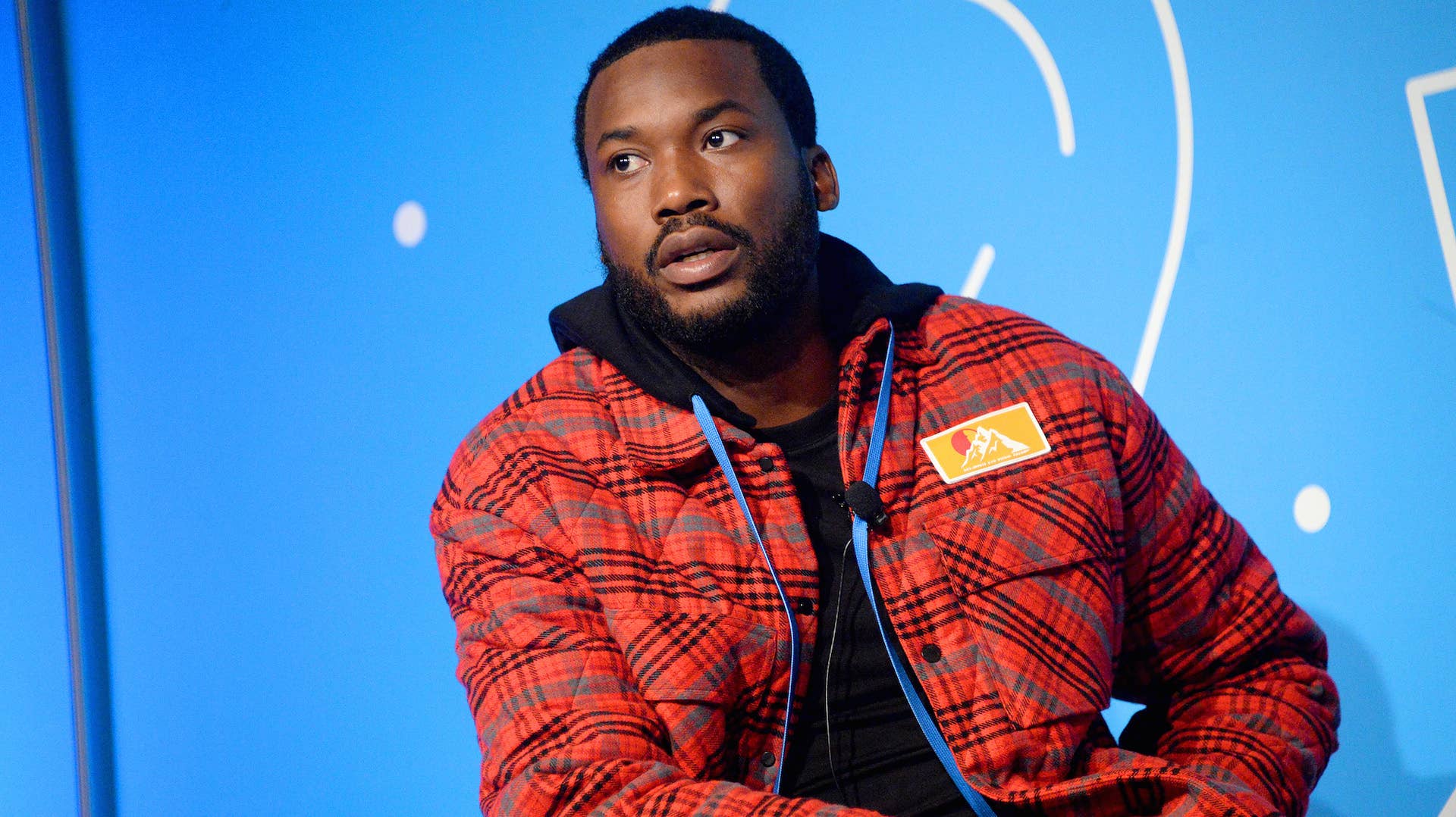 Meek Mill speaks on stage at the "Justice for All: Reforming a Broken System"
