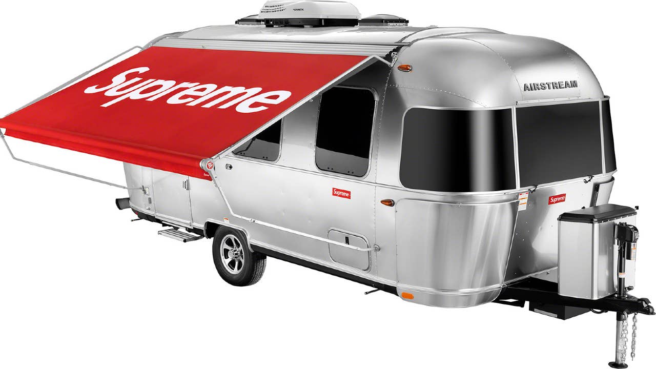 A Supreme Airstream travel trailer is pictured