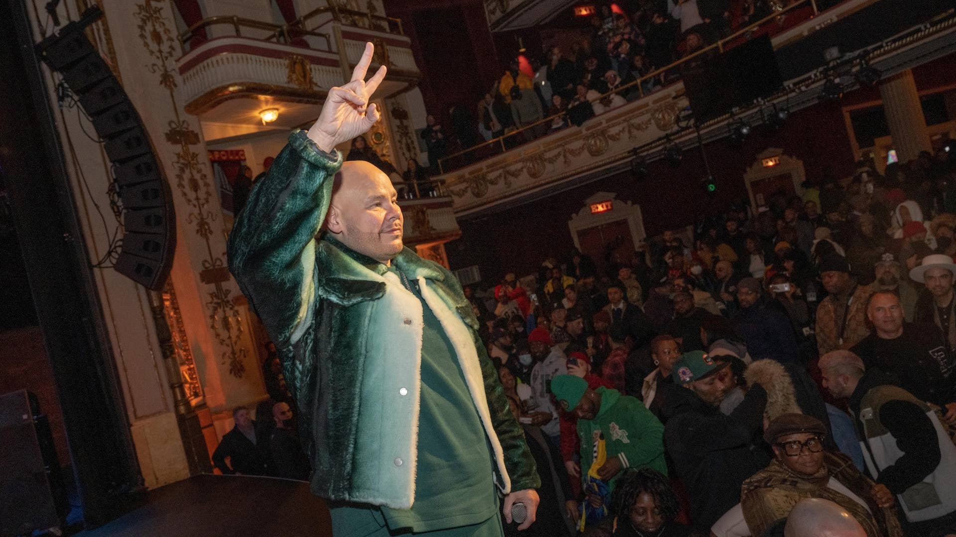 Artist Fat Joe onstage during "In Conversation with Fat Joe" at The Apollo Theater