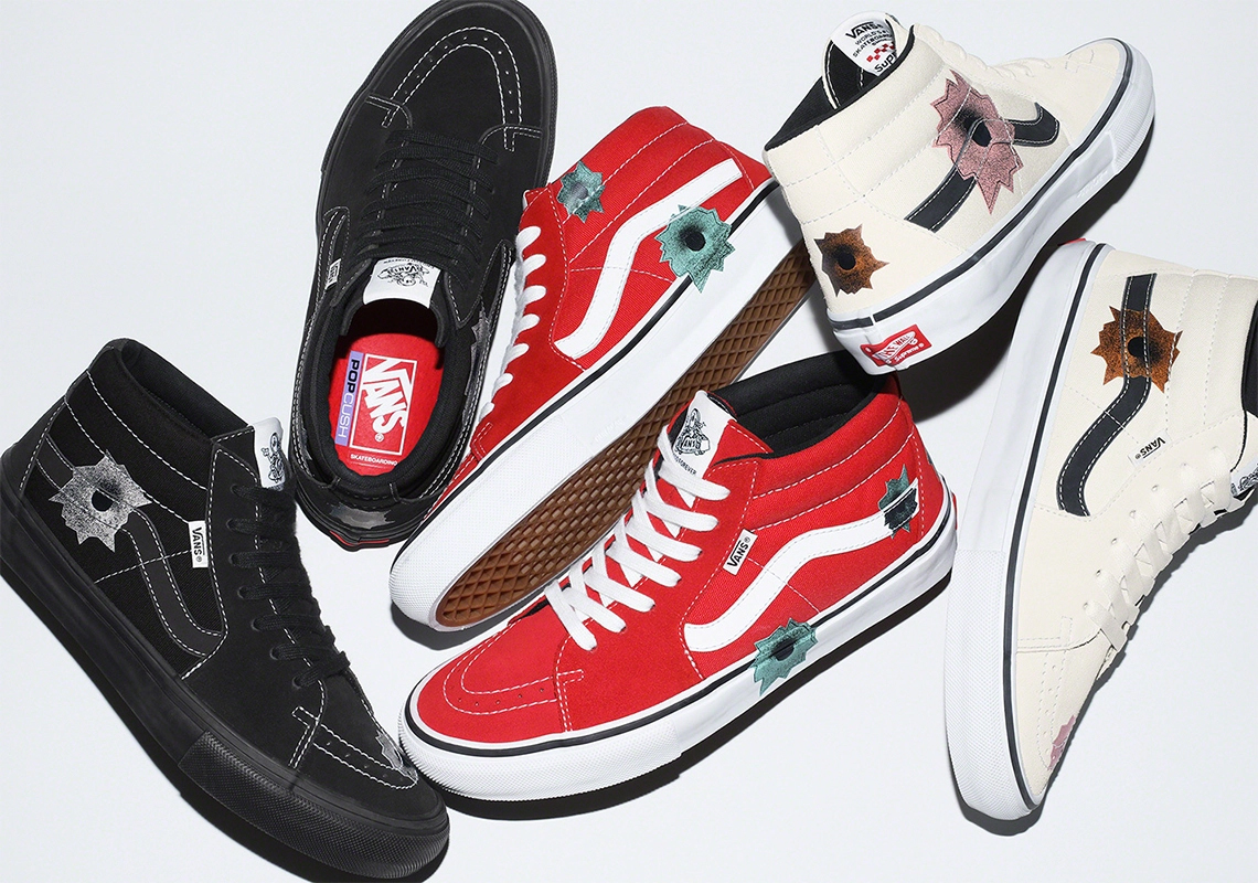 Supreme, Vans Pull Bullet Hole Sneakers | Complex