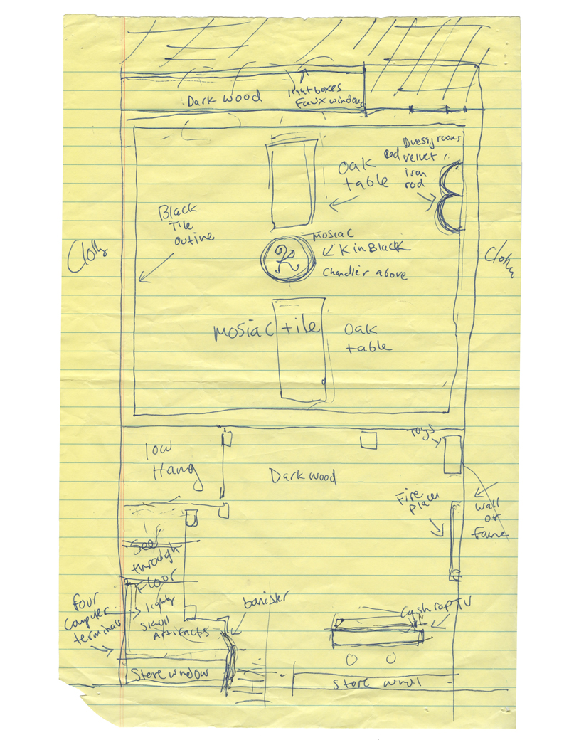 An early sketch of the Karmaloop store in Boston