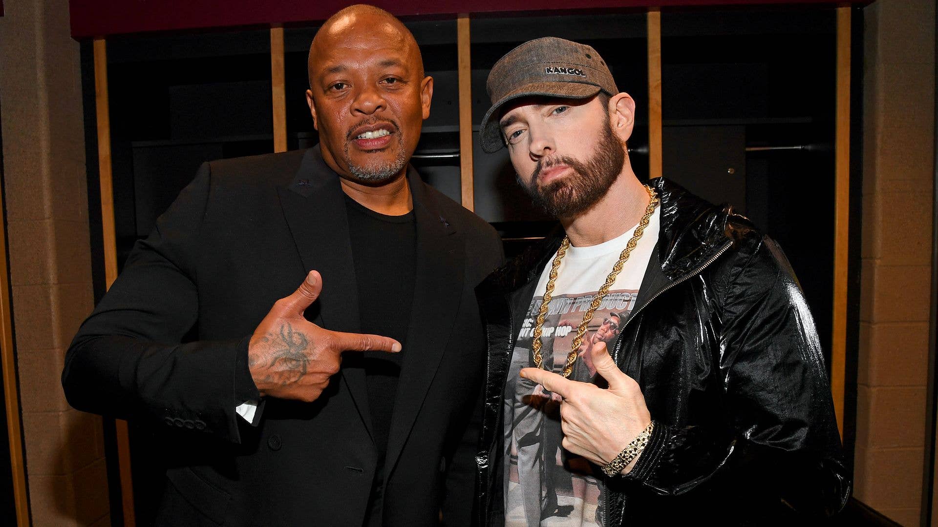 Dr. Dre pictured with Eminem