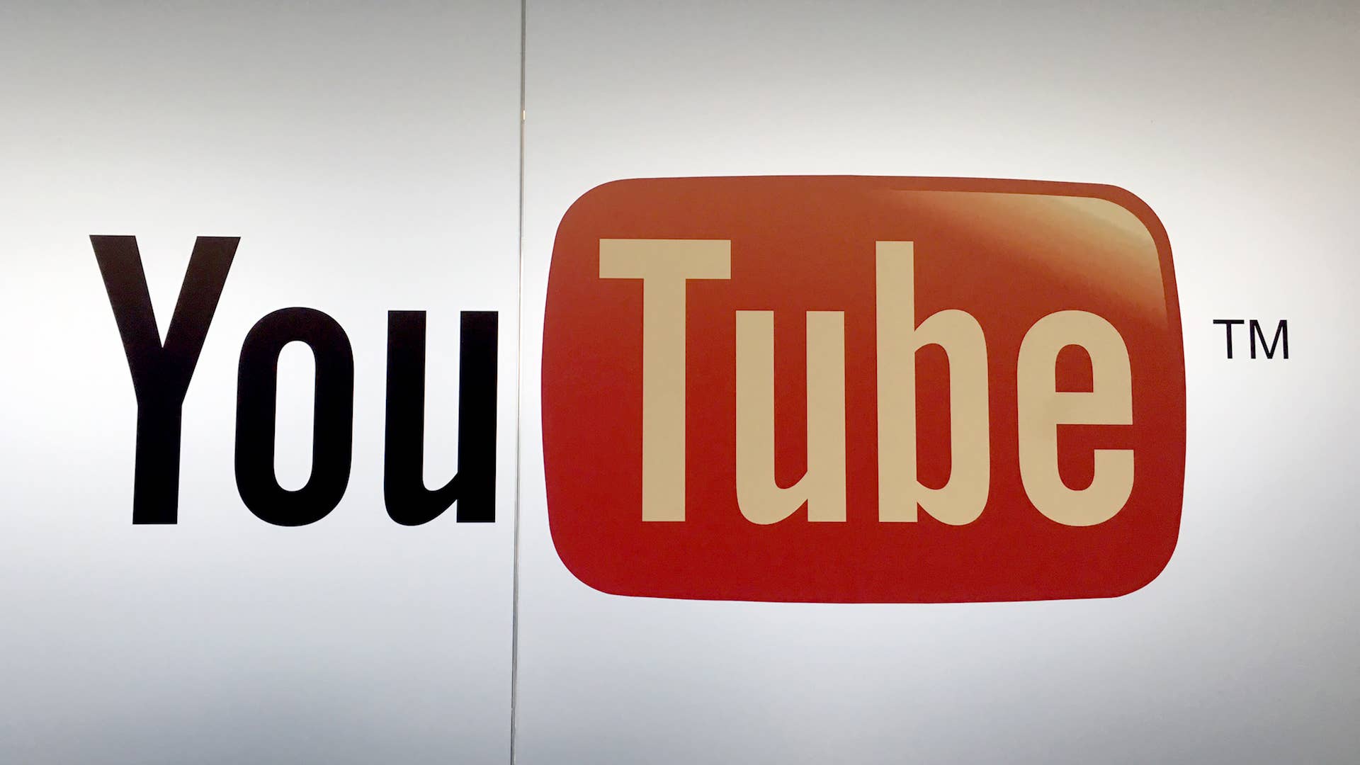 The logo of YouTube can be seen at the Google offices in Zurich, Switzerland.