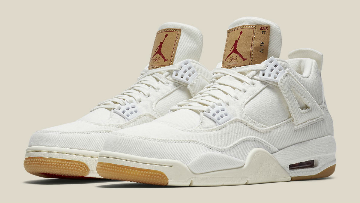 Air jordan 4 retro levi's white sale