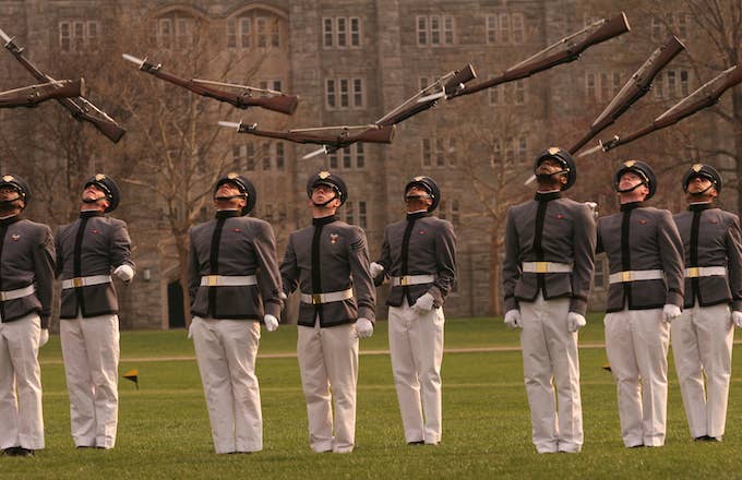 Members of West Point's famous rifle drill team