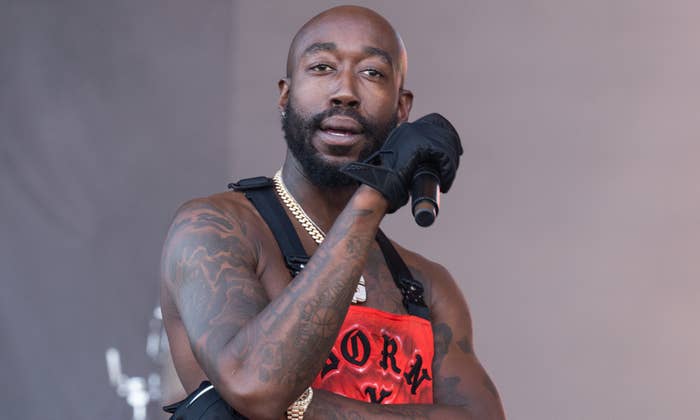 Rapper Freddie Gibbs performs on stage during weekend two of the Austin City Limits Festival