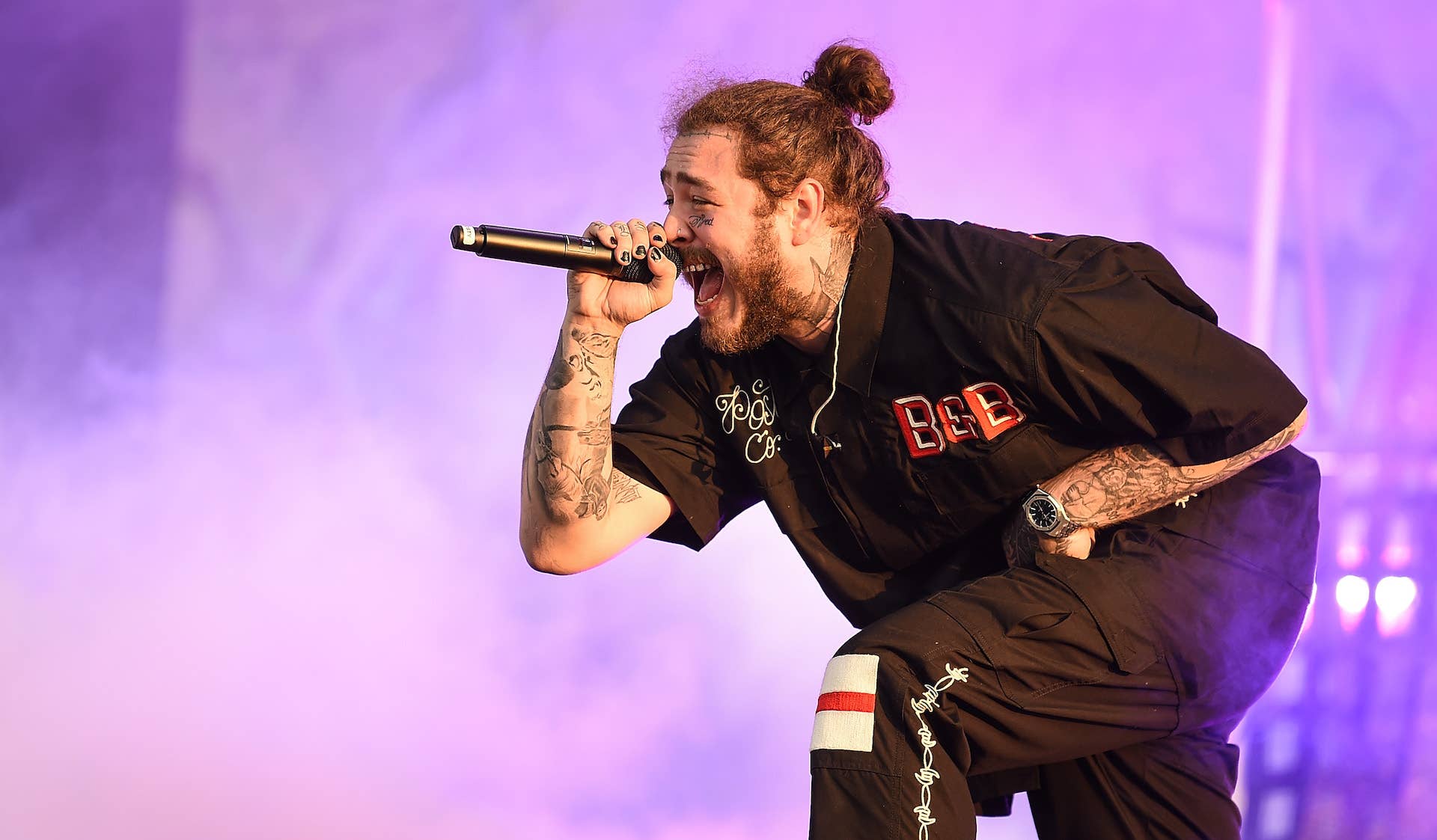 Post Malone performing in 2018