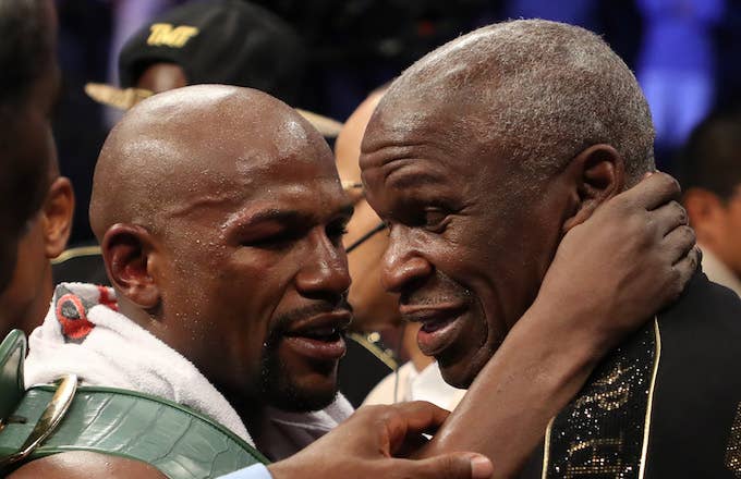 Floyd Mayweather Sr. with his son.