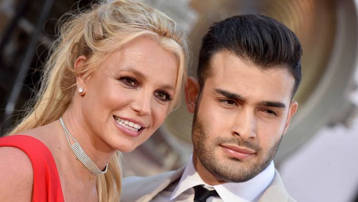 Britney Spears and Sam Asghari attend Sony Pictures&#x27; &quot;Once Upon a Time ... in Hollywood&quot; Los Angeles Premiere