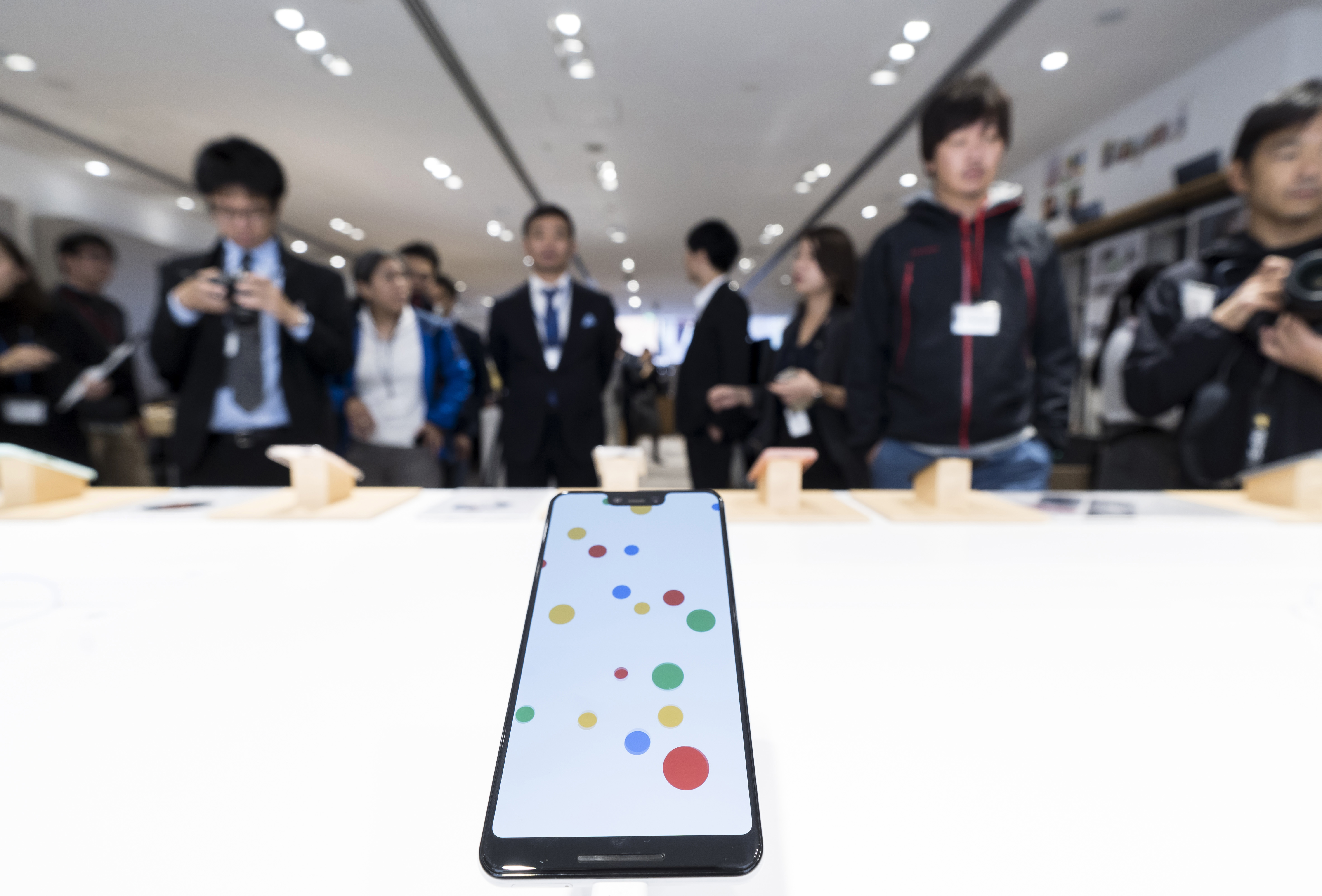 Google Inc.&#x27;s Pixel 3 smartphone displayed