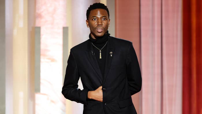 Host Jerrod Carmichael speaks onstage at the 80th Annual Golden Globe Awards held at the Beverly Hilton Hotel