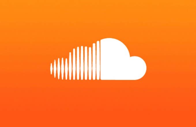 soundcloud logo white cloud orange backdrop