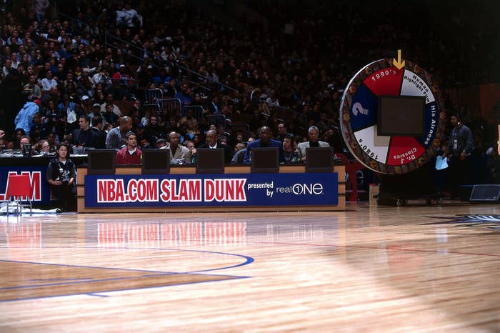 The Slam Dunk Spinning Wheel during the 2002 NBA Slam Dunk Contest