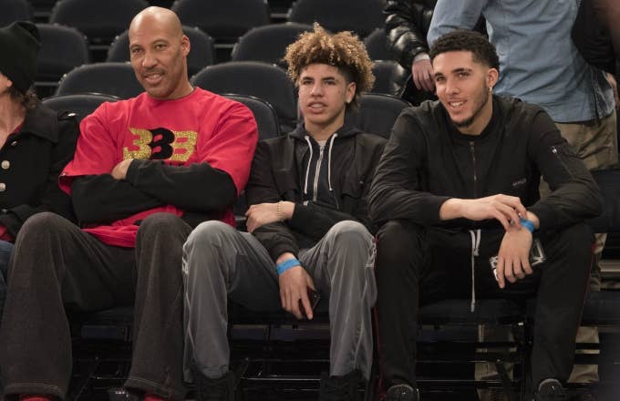 LiAngelo and LaMelo Ball with their dad LaVar.