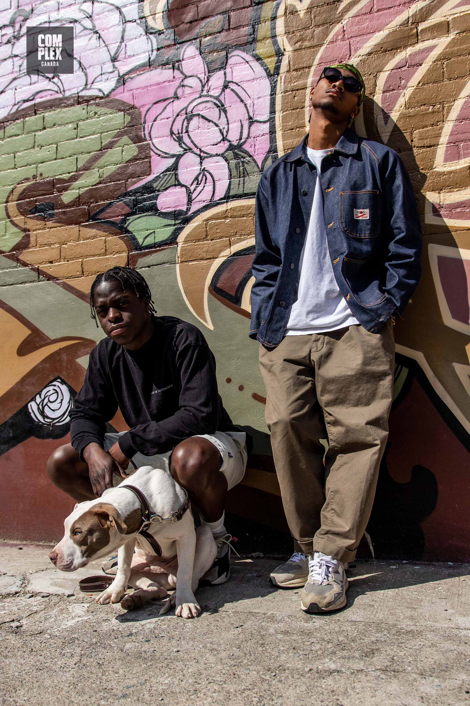 Dylan Sinclair and Zachary Simmonds and their dog