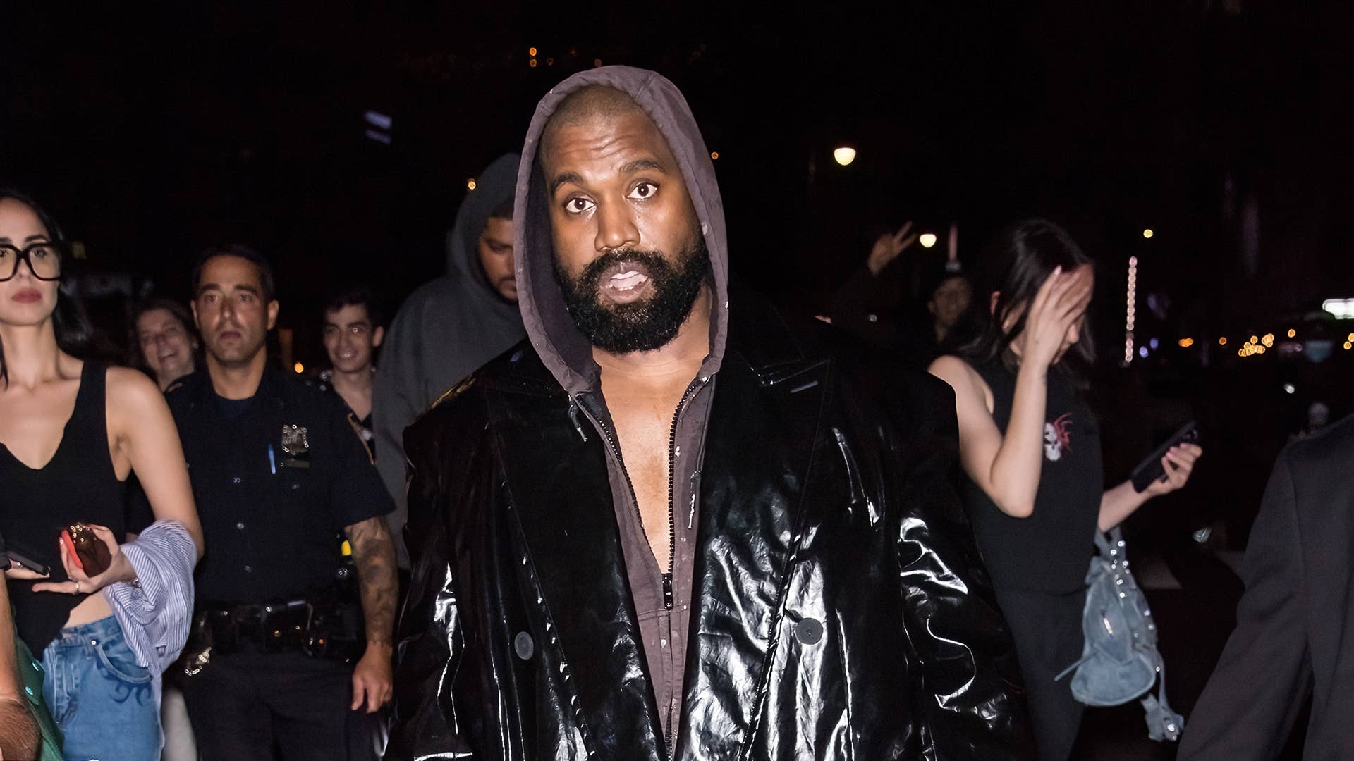 Kanye West is seen leaving the VOGUE World: New York during September 2022 New York Fashion Week