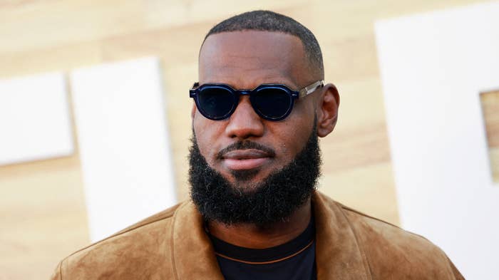 LeBron James arrives for Netflix&#x27;s Los Angeles premiere of &quot;Hustle.&quot;