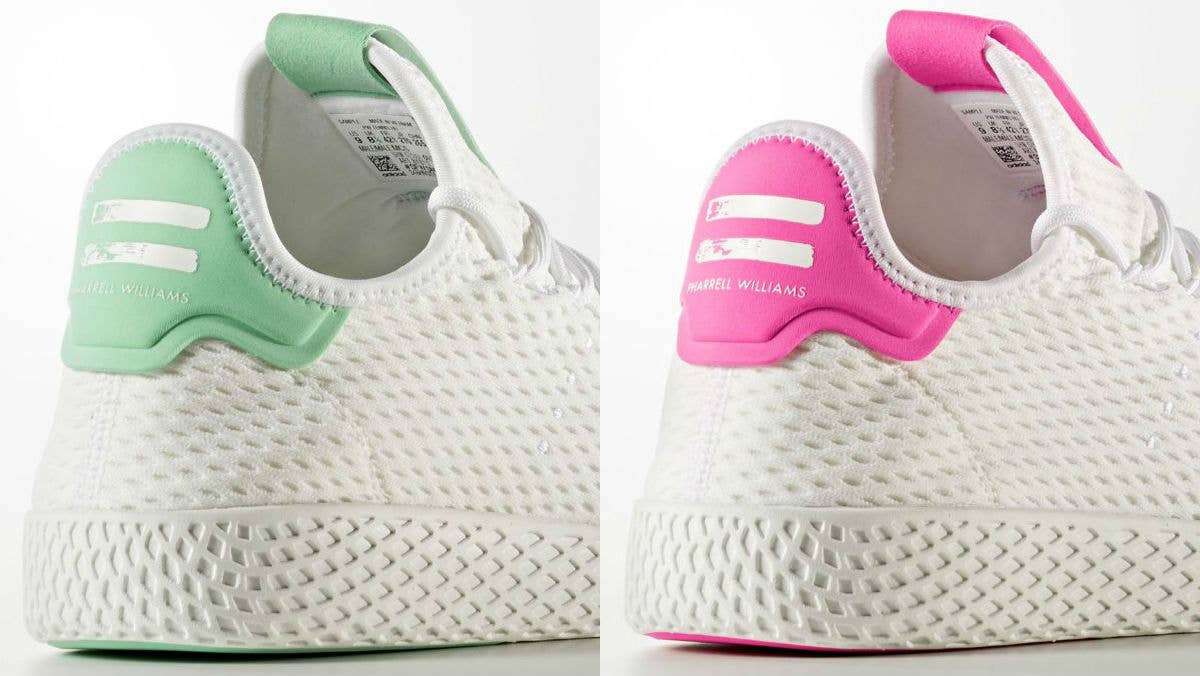 Pharrell x Adidas Tennis Hu Light Green & Pink Colorways