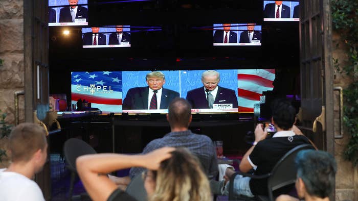 people in california watch presidential debate