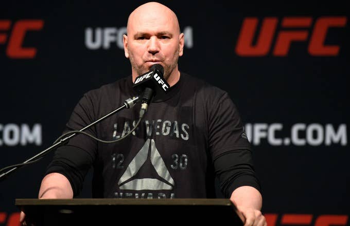 Dana White holds a press conference.