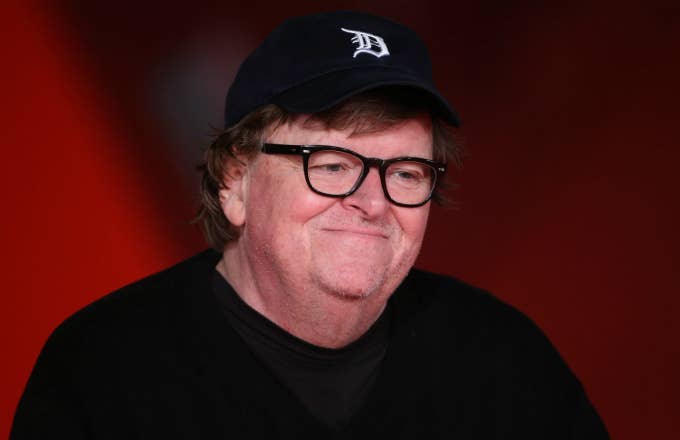 Michael Moore walks the red carpet