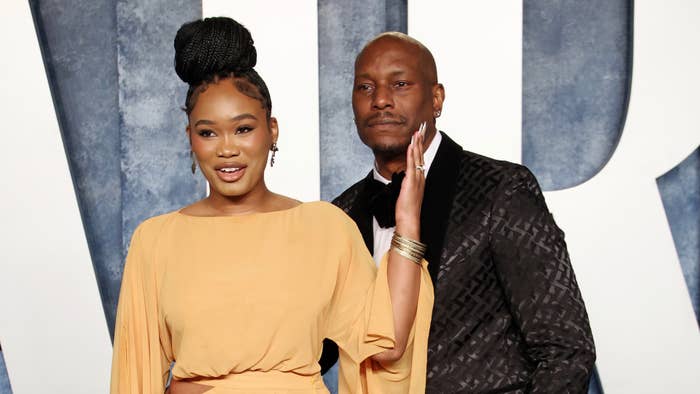 Zelie Timothy and Tyrese Gibson attend the 2023 Vanity Fair Oscar Party