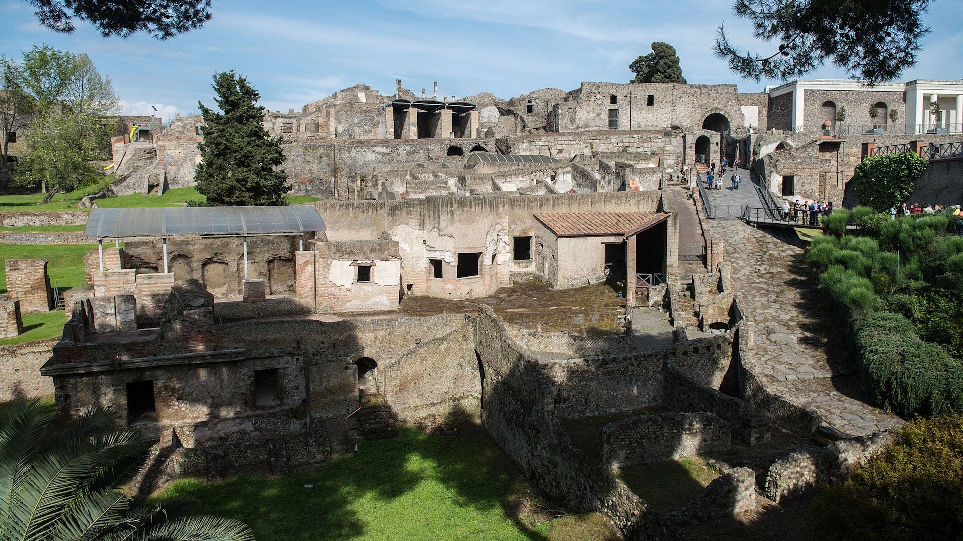 General view of the archaeological site on April 12, 2014 in Pompei, Italy.