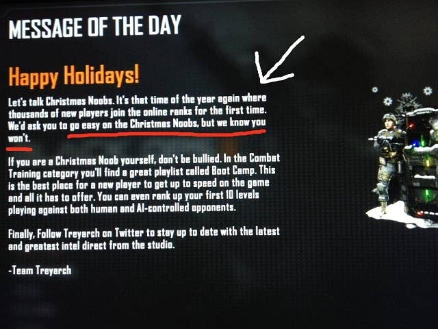 Black Ops 2: Treyarch asks you to go easy on 'Xmas Noobs