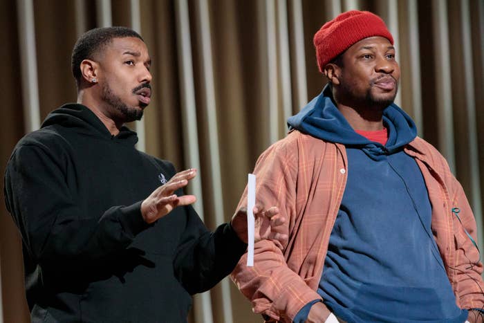 Michael B Jordan Jonathan Majors rehearsals Oscars