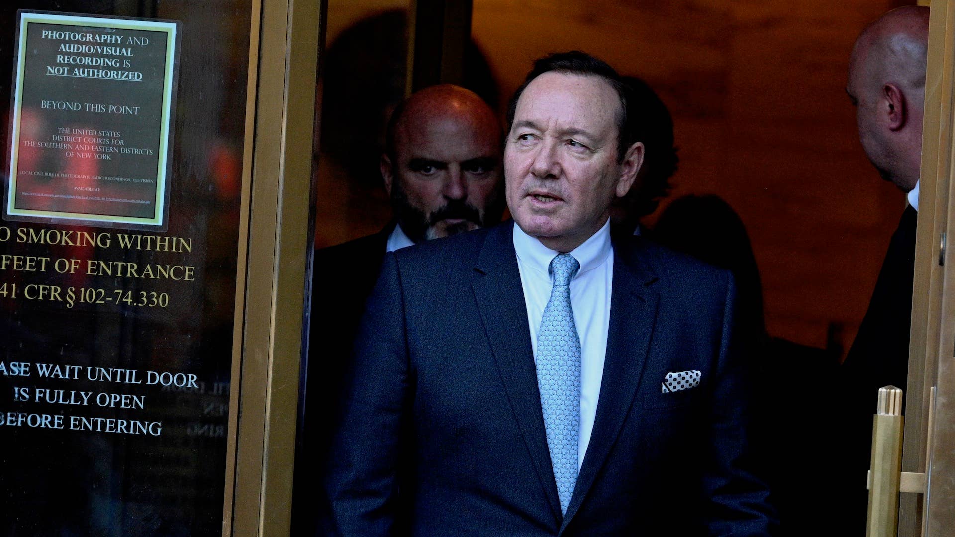 Actor Kevin Spacey leaves the US District Courthouse