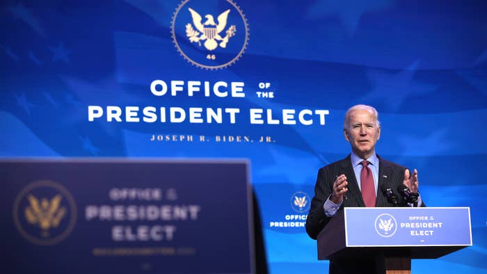 U.S. President elect Joe Biden delivers remarks after he announced cabinet nominees