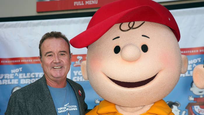 Voice actor Peter Robbins and Charlie Brown attend Warner Home Video&#x27;s DVD Release of &quot;You&#x27;re Not Elected, Charlie Brown&quot;