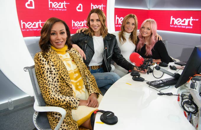 Spice Girls during a live appearance on the Heart Breakfast show