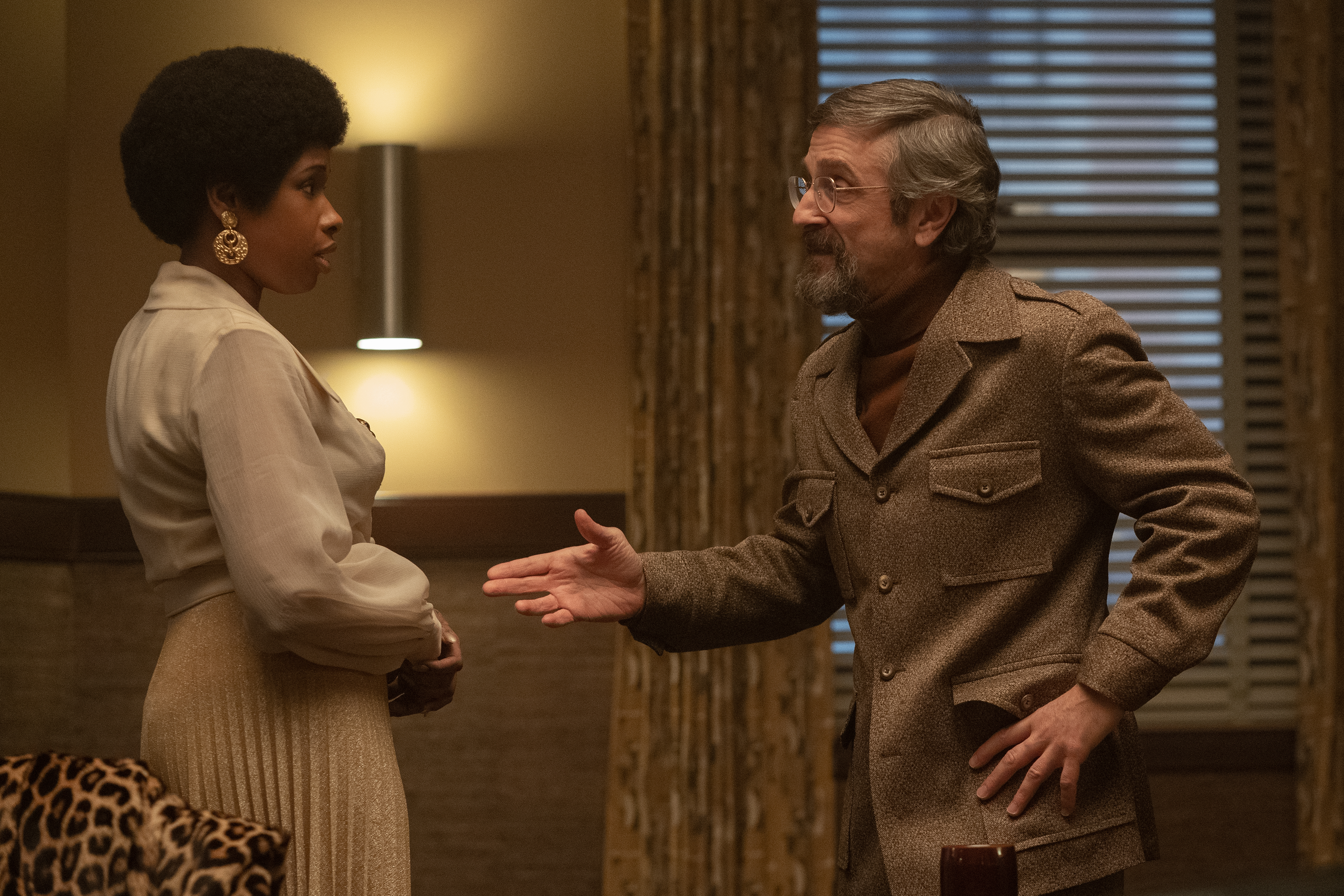 Jennifer Hudson stars as Aretha Franklin and Marc Maron as Jerry Wexler in  RESPECT