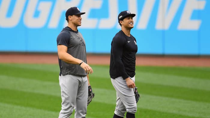 New York Yankees teammates Aaron Judge and Giancarlo Stanton