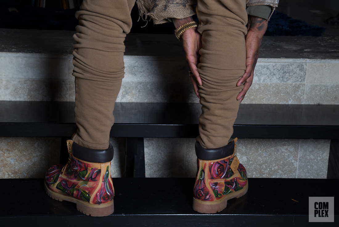 Iman Shumpert&#x27;s custom Timberland boots.