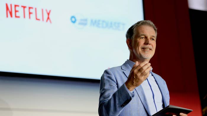 Reed Hastings attends the Netflix &amp; Mediaset Partnership Announcement