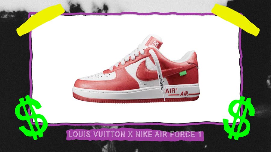 HOT Louis Vuitton Big Logo Pink Air Jordan 1 Sneakers