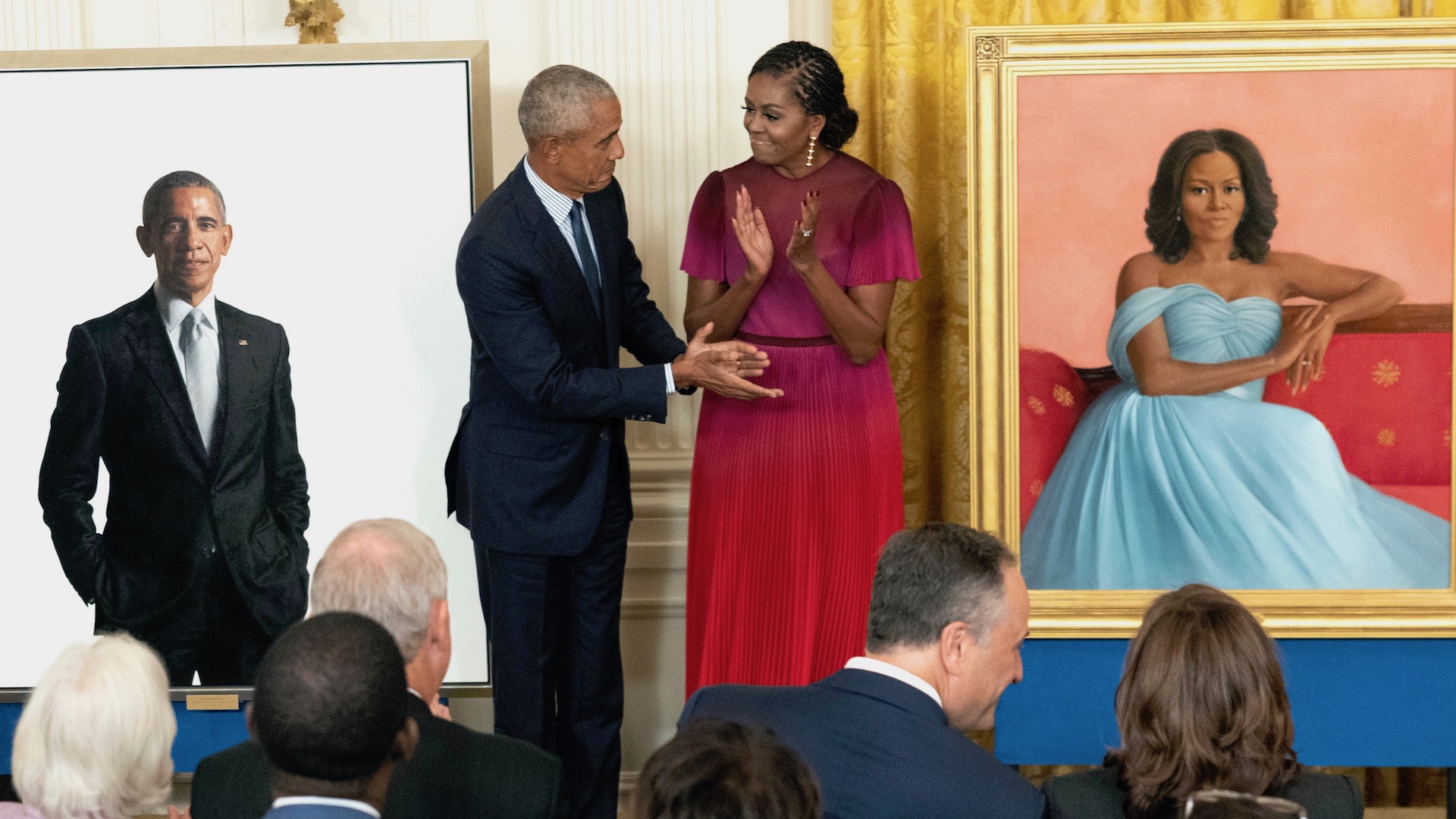 Barack And Michelle Obama Return To White House To Unveil Official ...