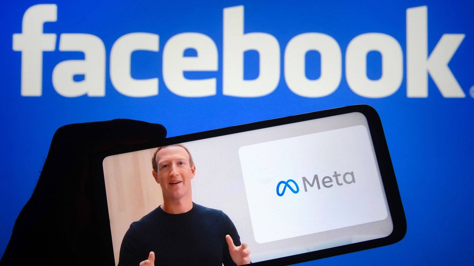 Photo illustration of Mark Zuckerberg's "Meta" announcement