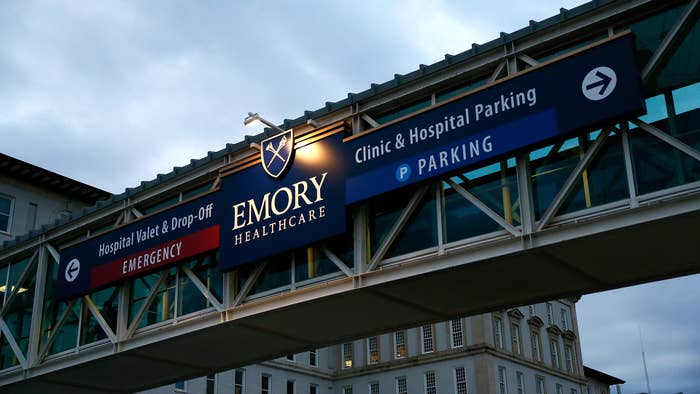 The entrance to Emory University Hospital in Atlanta, Georgia.