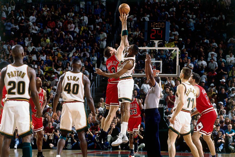 Gary Payton Defense on Jordan + Pippen - 1996 Finals Game 3 