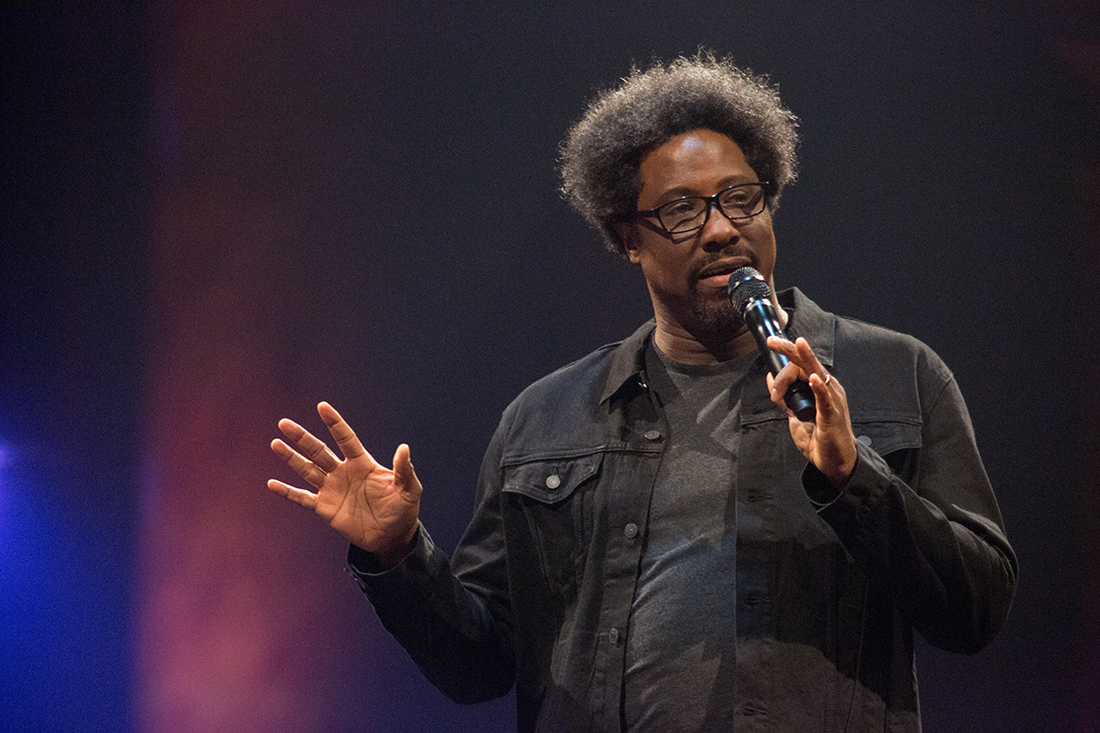 Production still from W Kamau Bell comedy special Private School Negro