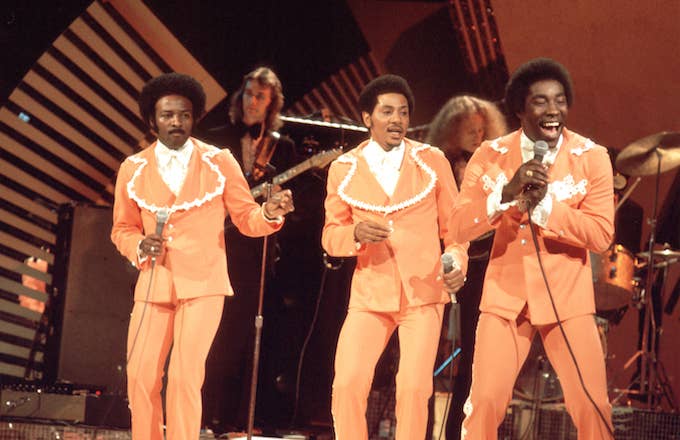 Photo of O'Jays performing.