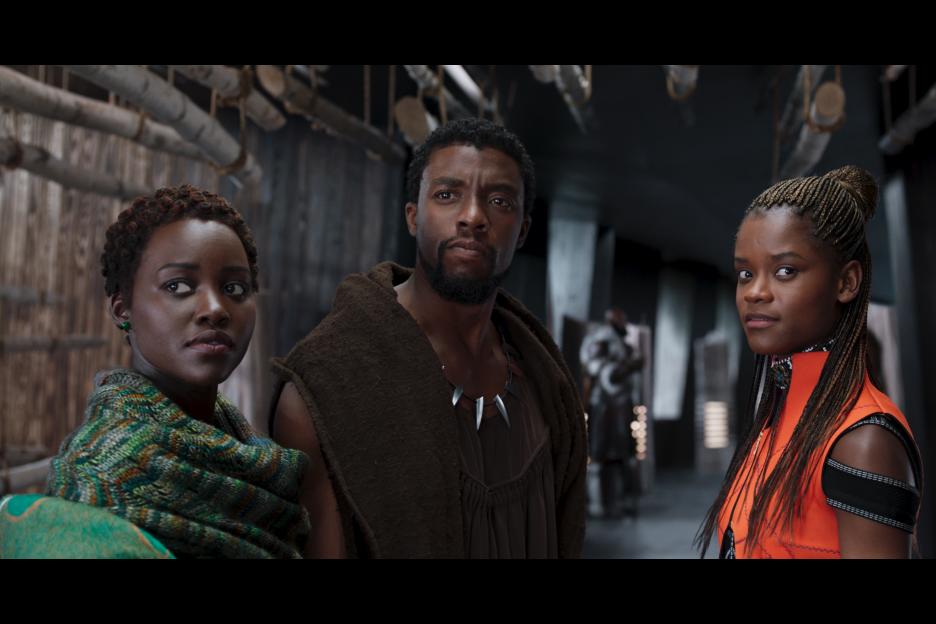 Lupita, Nyong&#x27;o, Chadwick Boseman, and Letitia Wright in &#x27;Black Panther&#x27;