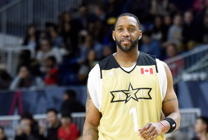 Tracy McGrady playing in a celebrity All Star game